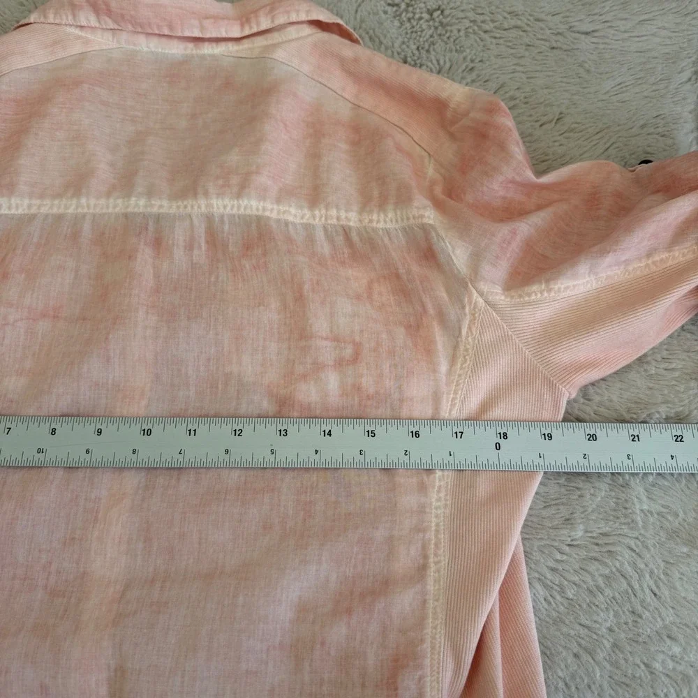 Granola Girl Cottagecore Button Up Shirt Roll Tab Sleeve Relaxed Indie Colorful‎